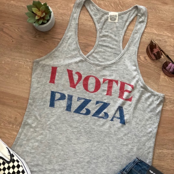 🎉 HP 🎉 I Vote Pizza Tank Top - Picture 2 of 7